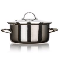 Banquet Smaltovaný hrniec METALLIC Black 20 cm, 2l, s pokrievkou, 20 cm