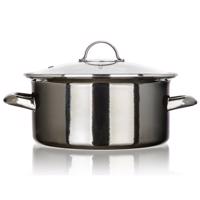Banquet Smaltovaný hrniec METALLIC Black 22 cm,3,7 5 l, s pokrievkou, 22 cm