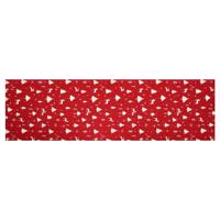 Behúň červený - vianočný vzor, ​​100% polyester, 40 x 150 cm.