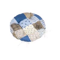 Bellatex Sedák Adela prešívaný okrúhly Patchwork modrá 40 x 40 cm