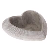 Betónový obal na kvetináč Srdce sivá, 22 x 9 cm