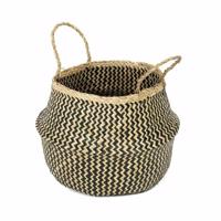 Compactor Pletený úložný košík z morskej trávy Belly, 35 x 32 cm, čierna, M