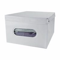 Compactor Skladacia úložná krabica s vekom SMART, 50 x 42 x 28 cm, biela, L