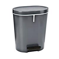 Denox Oval pedálový odpadkový kôš 25 l, plast, antracitový, 25 l