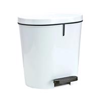 Denox Oval pedálový odpadkový kôš 8 l, plast, biely, 8 l