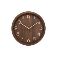Dizajnové nástenné hodiny Karlsson 6021DW hnedé,priemer 30 cm