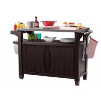 Keter Multifunkčný záhradný grilovací stolík UNITY XL 270 l grafit, 134 x 52 x 90 cm