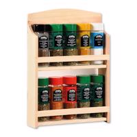 KKesper 13134 Polica na korenie s 10 naplnenými pohármi bambus, 32 x 23 x 6 cm