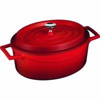 LAVA Metal Liatinový oválny hrnec červená, 4,8 l, pr. 29 cm