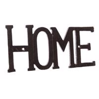 Liatinová dekorácia na stenu Home black, 9,6 x 27cm