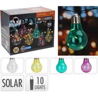 ProGarden Solárna reťaz Žiarovky farebná, 2 m, 10 x 5 LED