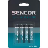 Sencor SBA LR03 alkalická batéria AAA, 4 ks