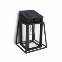 Solárne LED svietidlo Philips Lysin UltraEfficientso senzorom čierne, 3,2 W, 500 lm, 2700 K