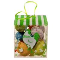 Vajíčka mozaika x 12 ks, výška 6 cm, PET BOX závesný domček