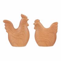 Veľkonočná dekorácia Sliepka a kohút, 12 x 3 x 14 cm, sada 2 ks, polyresin